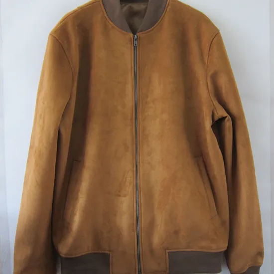 Jaqueta Blazer de Couro Real Ovelha Camurça Falsa Moto Outwear Bomber