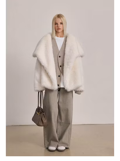 Jaqueta bomber de couro sintético com pele verdadeira cortada gola para baixo casacos de lã de cordeiro para mulher na moda